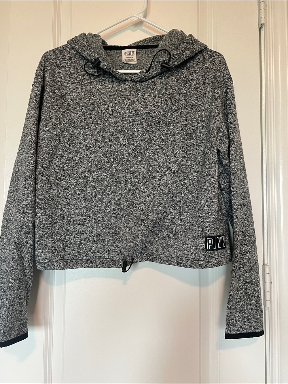 PINK Victoria's Secret Heather Gray Hooded Pullover Sweatshirt